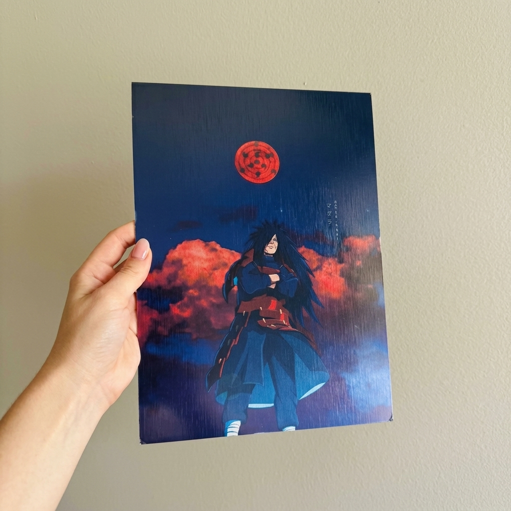 Cuadro metálico de Madara en living